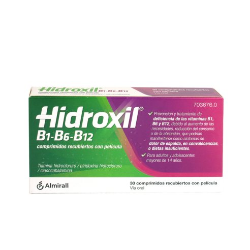 HIDROXIL B1 B6 B12 30 COMPRIMIDOS RECUBIERTOS