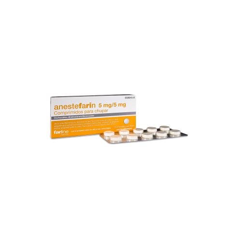 ANESTEFARIN 5 MG/5 MG 20 COMPRIMIDOS PARA CHUPAR